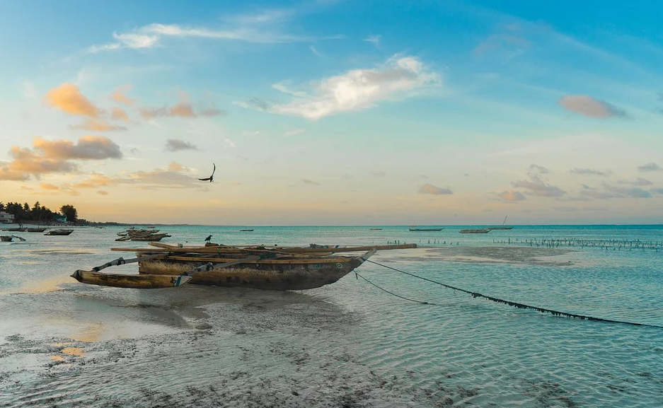 Boat in Zanzibar beach